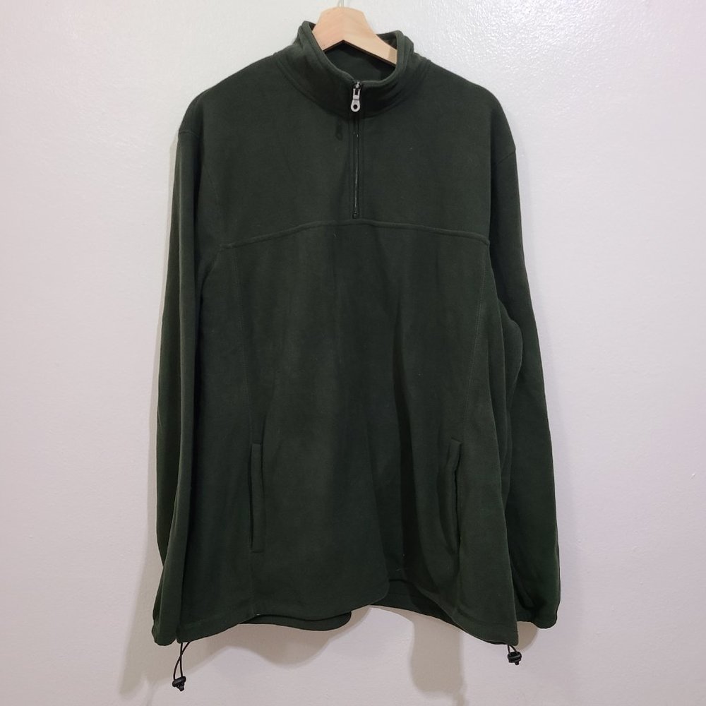 croft & barrow Men's Hunter Green Quarter Zip Fleece Sweater Size X-Large